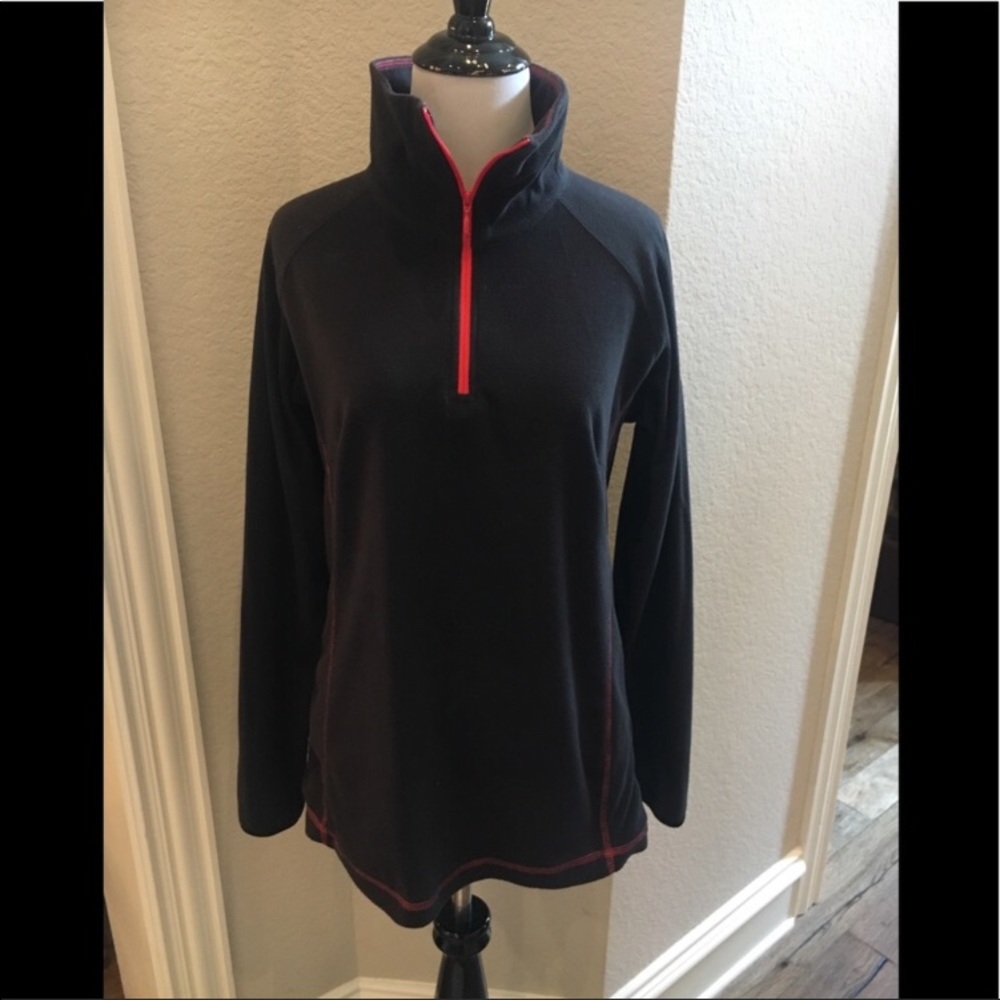 Columbia Black fleece pullover Red Stitch Size Medium